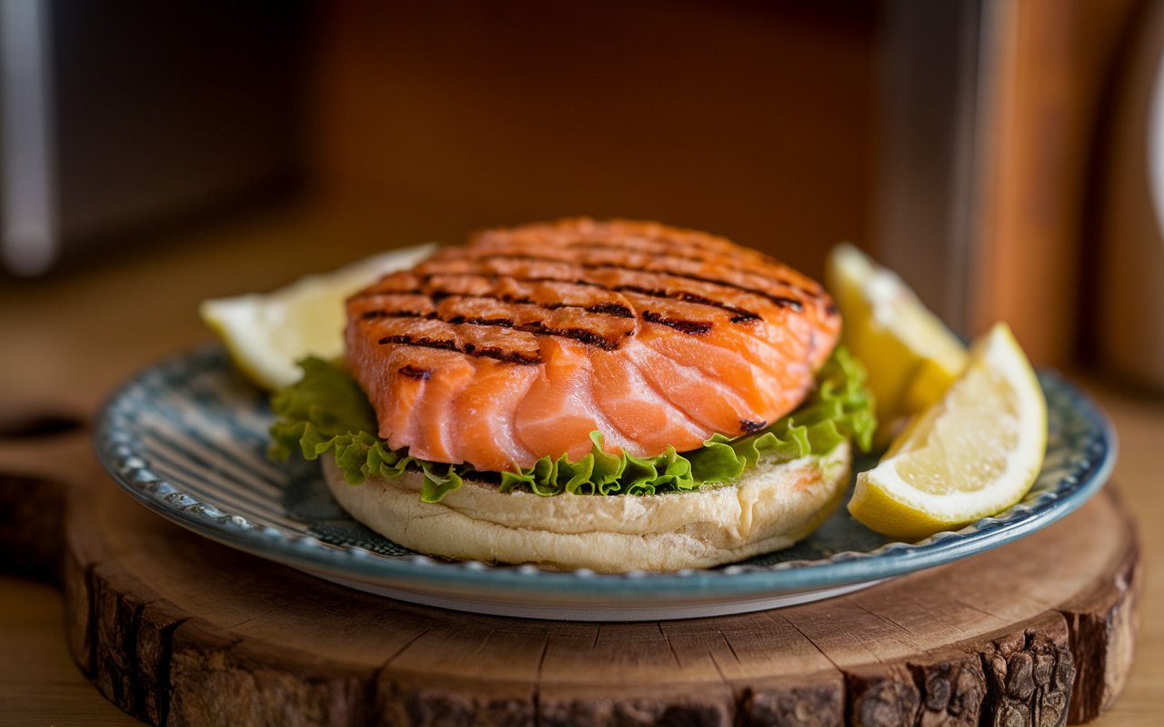 "Seasoning fresh salmon patties for grilling"