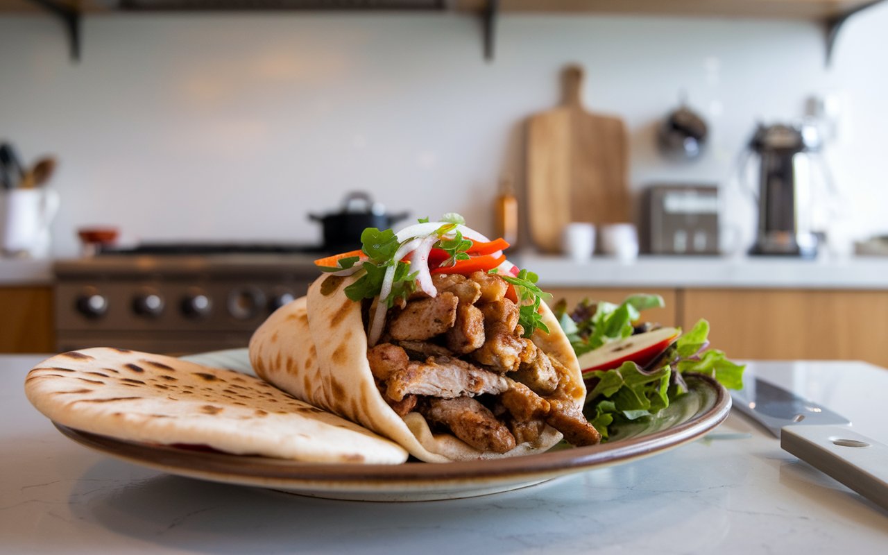  Grilled Lebanese chicken shawarma skewers on a barbecue.