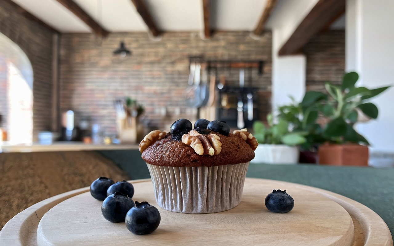 Morning Glory Muffin batter being spooned into muffin liners.