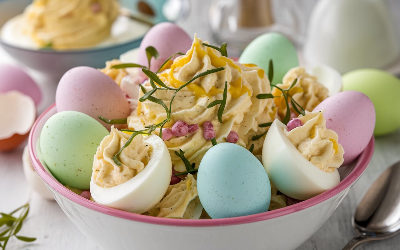 Different ways to serve Easter Deviled Egg Salad.